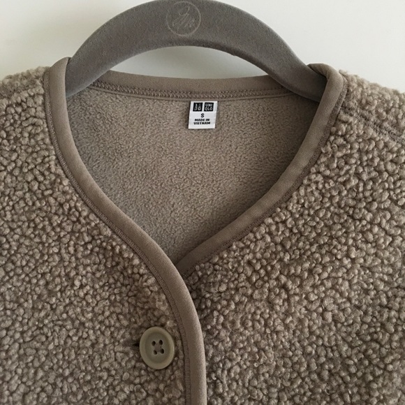 uniqlo fleece collarless jacket